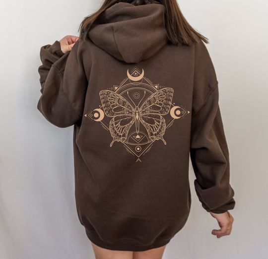 Mystical Butterfly Hoodie Dark Academia