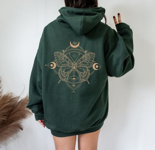 Mystical Butterfly Hoodie Dark Academia