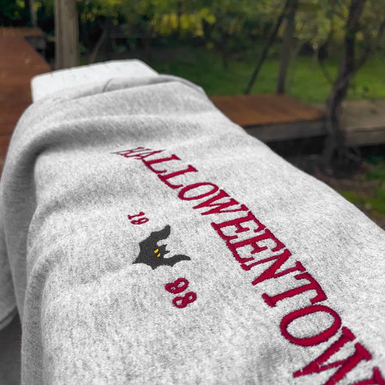 Halloweentown Sweatshirt, embroidered halloween party crewneck