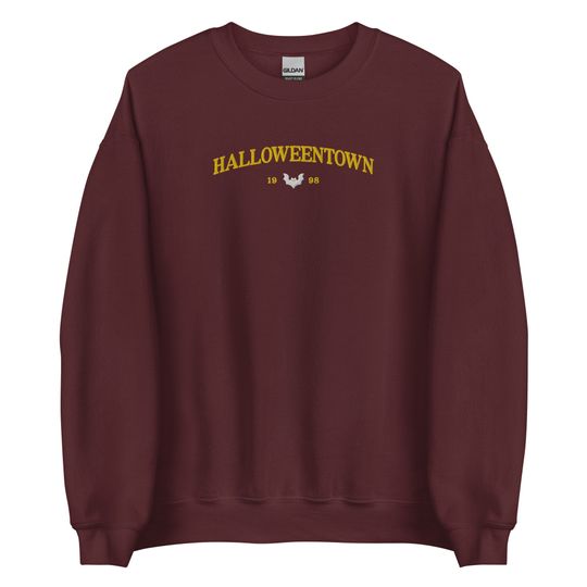 Halloweentown Sweatshirt, embroidered halloween party crewneck