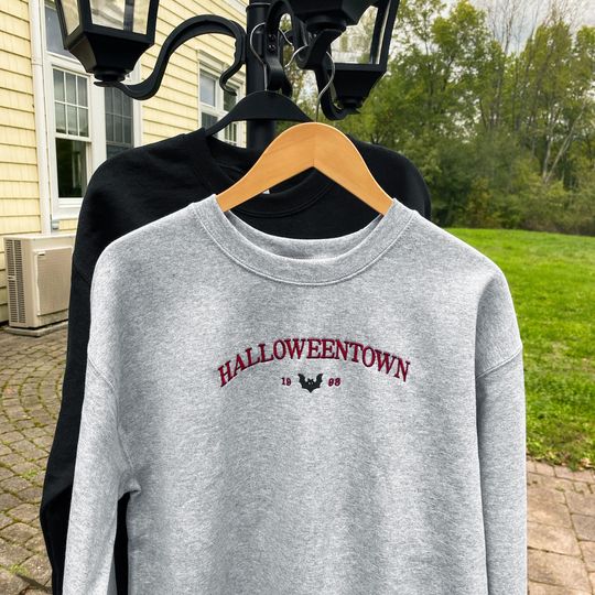 Halloweentown Sweatshirt, embroidered halloween party crewneck