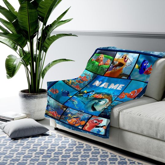 Finding Nemo Personalized Blanket, Finding Nemo Fleece Blanket, Finding Nemo Gifts, Finding Nemo Christmas Gifts, Fleece Blanket