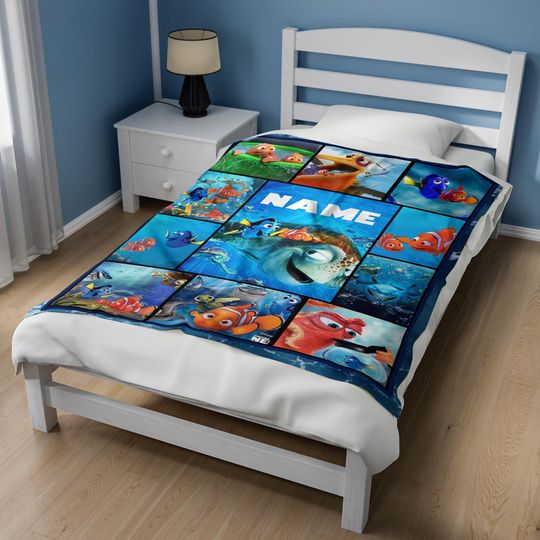 Finding Nemo Personalized Blanket, Finding Nemo Fleece Blanket, Finding Nemo Gifts, Finding Nemo Christmas Gifts, Fleece Blanket