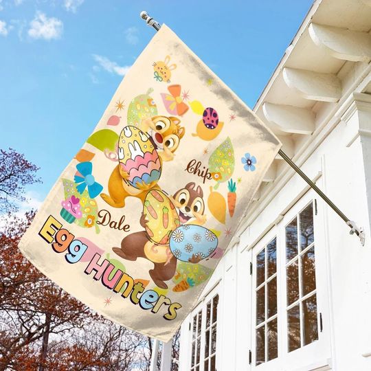 Easter Garden Flag,Chip and Dale Carrying Easter Eggs Design