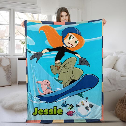 Custom Name Disney Kim Possible Blanket, Disney Cartoon Blanket, Home Decoration, Sofa Blanket