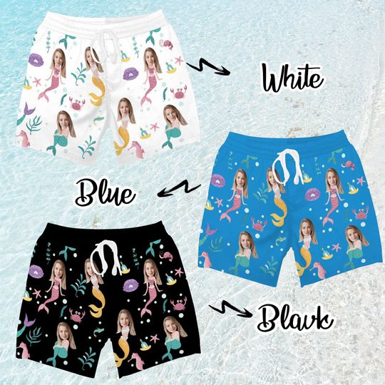 Funny Men Bathing Suit, Custom Swim Trunks, Hawaii Dance Trunk, Personalized Face Swimwear, Custom face Men Swim Suit, Gifts for him/dad