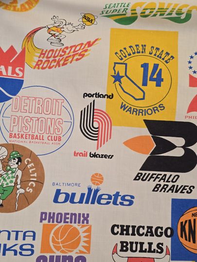 Vintage bibb nba basketball bedsheet 1970s