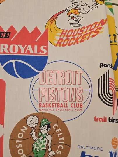 Vintage bibb nba basketball bedsheet 1970s