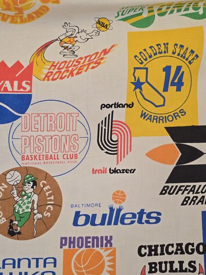 Vintage bibb nba basketball bedsheet 1970s