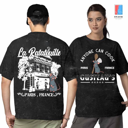 Vintage La Ratatouille Double Sided Mineral Wash T-Shirt