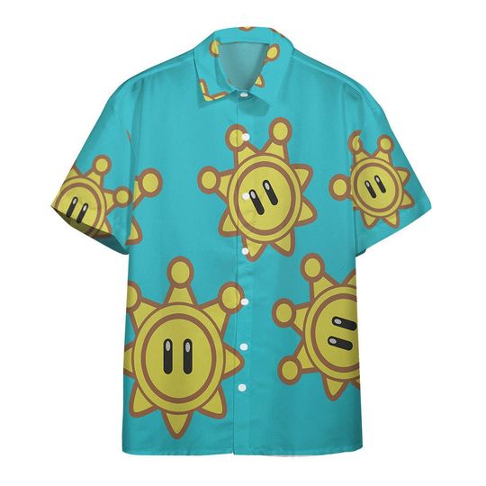 Star Super Mari Hawaii Shirt, Wario Super Mari Halloween Costume Hawaiian Shirt, Summer Hawaiian Shirt