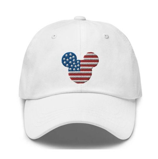 Mickey American Flag Embroidered Baseball Cap