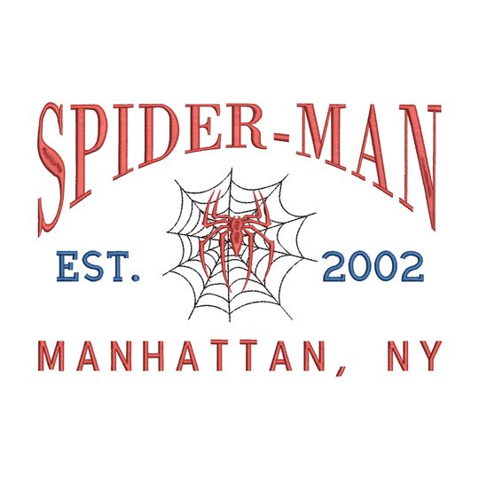 Spider-Man Machine Embroidery Design. Established 2002. Varsity Sweatshirt