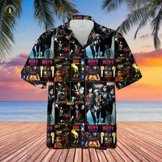Fall in love with Kiss Band Hawaiian Shirt