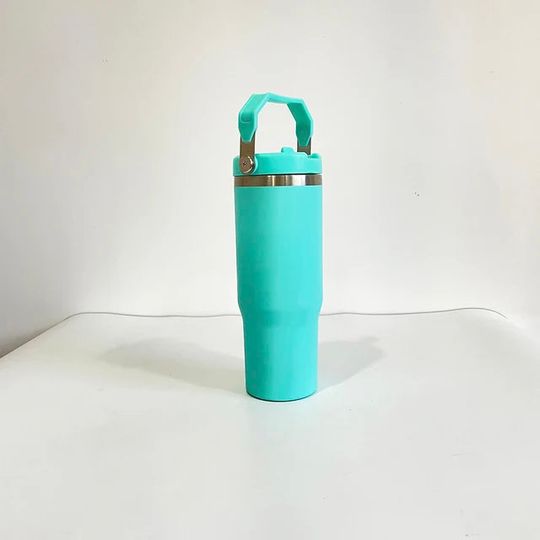 Cute Purple Kuromi 30oz Flip Straw Water Bottle with Handle