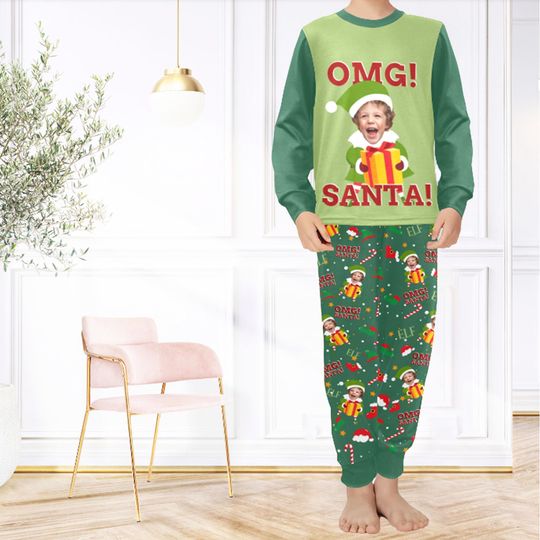 Custom Face Christmas Pajama Set: Personalized Elf Pajamas