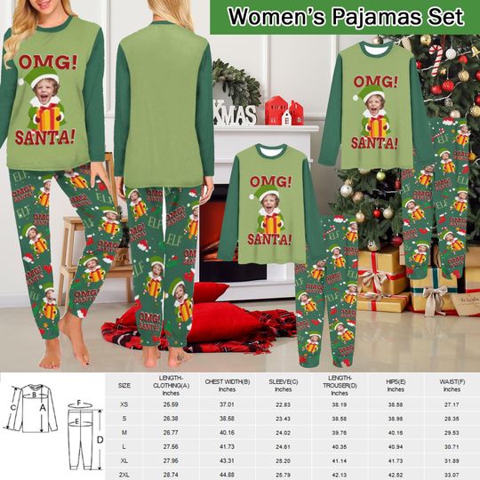 Custom Face Christmas Pajama Set: Personalized Elf Pajamas
