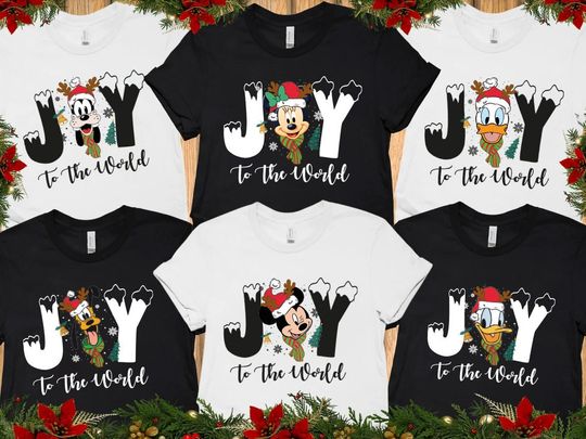 Joy to the World Shirt, Disney Christmas 2022, Disney Family Shirts