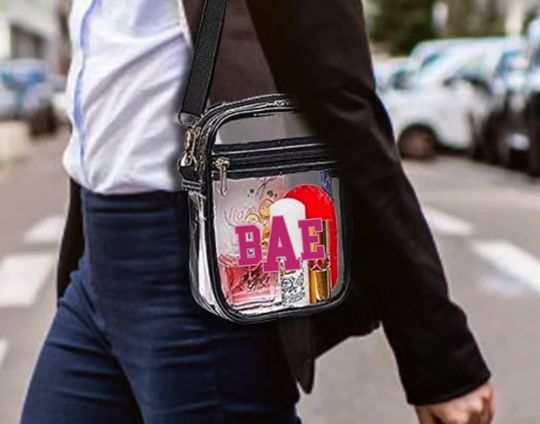 Clear Stadium BagCustom Game Day PurseStadium Approved Crossbody PurseConcert Football Season Sorority BagPersonalize Monogram Clear Bag