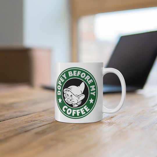 Disney Dopey Before Coffee  starbucks Funny Mug Disney fan gift