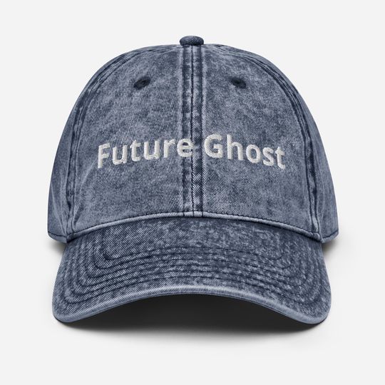 Future Ghost embroidered Vintage Cotton Twill Cap, Halloween Hat, Funny Hat