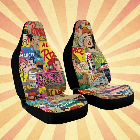 1950s Romance Comic Art - Car Seat Covers
