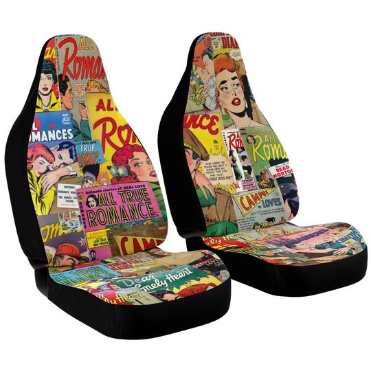 1950s Romance Comic Art - Car Seat Covers