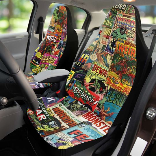 1950s Horror Comic Art - Car Seat Covers
