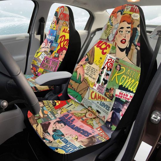 1950s Romance Comic Art - Car Seat Covers