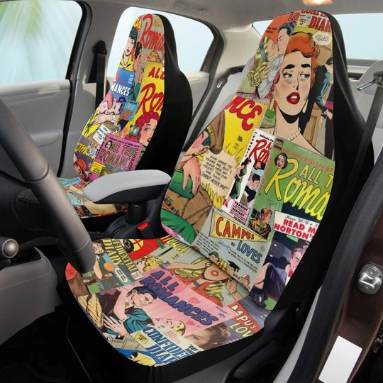 1950s Romance Comic Art - Car Seat Covers