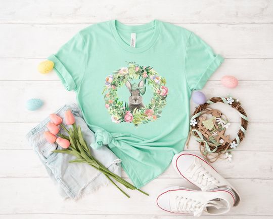 Easter Shirt For Women, Easter Bunny Shirt, Flower Easter Shirt