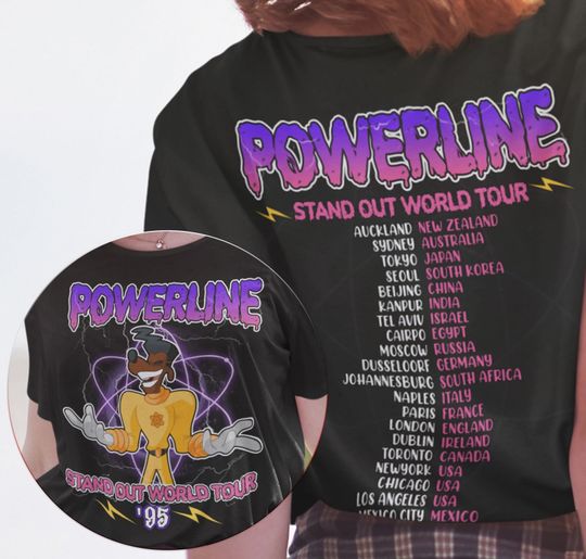 Disney Powerline Goofy Movie Shirt, Powerline Stand Out World Tour 95 Shirt, Disney A Goofy Movie Shirt