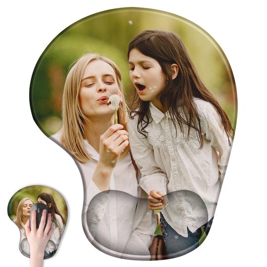Custom Photo Logo Mouse Pad with Wrist Support Personalized Ergonomic Office Accessory