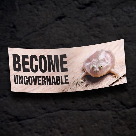 Become Ungovernable | Bumper Sticker | Meme Sticker