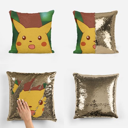SURPRISED Pika - Fan Sequin Pillowcase