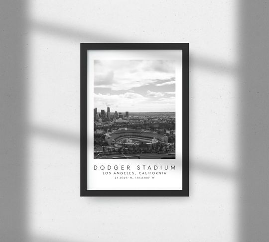DODGER STADIUM LA Dodgers | Print for Baseball Lovers | black and white art | Coordinates Print