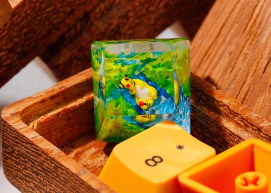 Ampharos PKM Artisan Keycap, Spacebar Keycap, Keycap Set, Cute Keycap