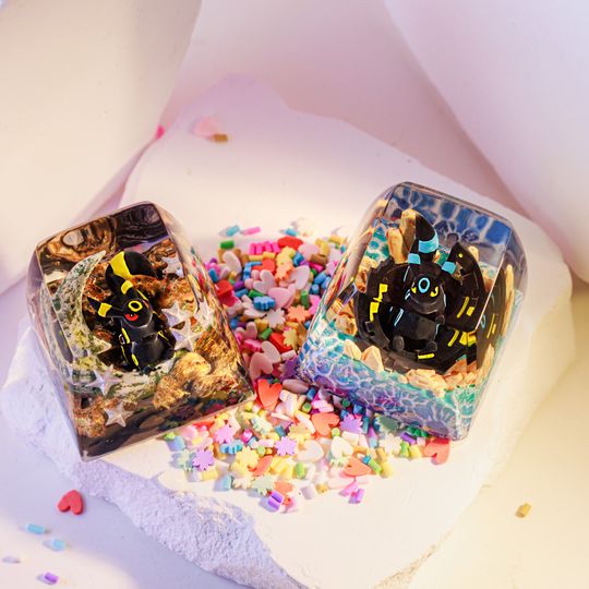 Shiny Umbreon PKM Artisan Keycap, Spacebar Keycap, Keycap Set, Cute Keycap