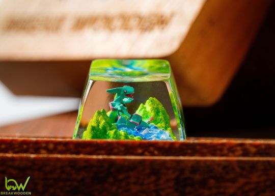 Rayquaza PKM Artisan Keycap, Spacebar Keycap, Keycap Set, Cute Keycap