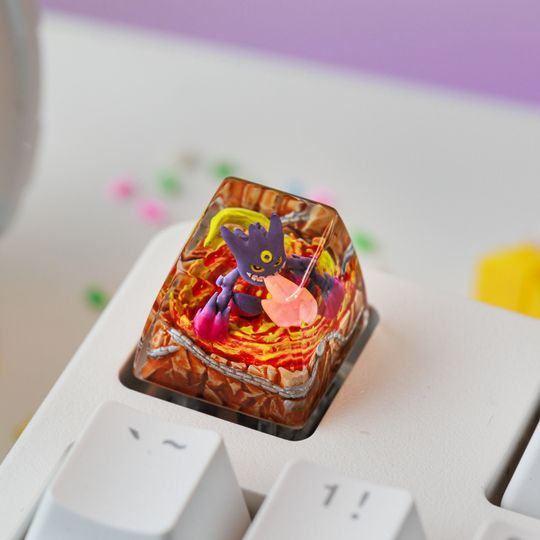 F.I.R.E GENGAR Artisan Keycap, Spacebar Keycap, Keycap Set, Cute Keycap