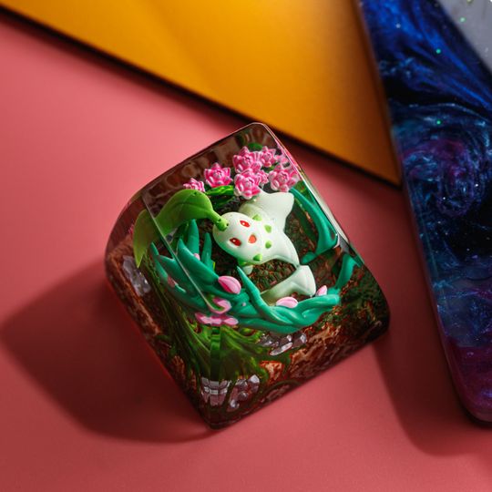 CHICORITA ANIME Artisan Keycap, Spacebar Keycap, Keycap Set, Cute Keycap