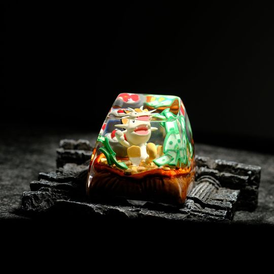 MEOWTH PKM Artisan Keycap, Spacebar Keycap, Keycap Set, Cute Keycap