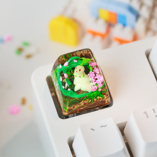 CHICORITA ANIME Artisan Keycap, Spacebar Keycap, Keycap Set, Cute Keycap