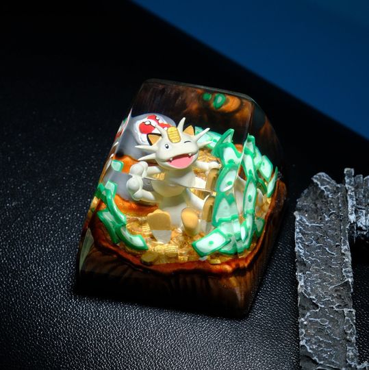 MEOWTH PKM Artisan Keycap, Spacebar Keycap, Keycap Set, Cute Keycap
