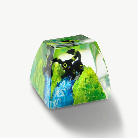 Shiny Umbreon PKM Artisan Keycap, Spacebar Keycap, Keycap Set, Cute Keycap