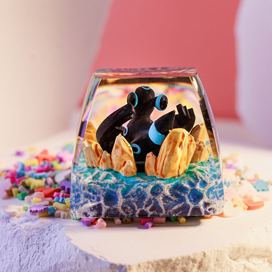 Shiny Umbreon PKM Artisan Keycap, Spacebar Keycap, Keycap Set, Cute Keycap