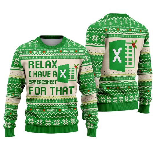 Ugly Excel Christmas Sweatshirt, Excel Christmas Sweater, Excel Gift for Co-Worker