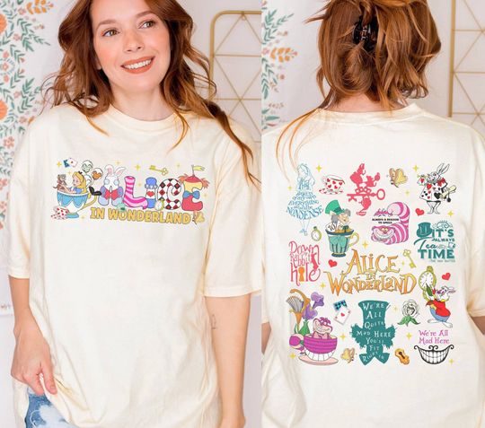 Vintage Disneyland Alice in Wonderland Shirt, Alice Floral Shirt, Disneyland Princess Shirt, WDW Disneyland Girl Trip Tee, DisneyTrip Shirt