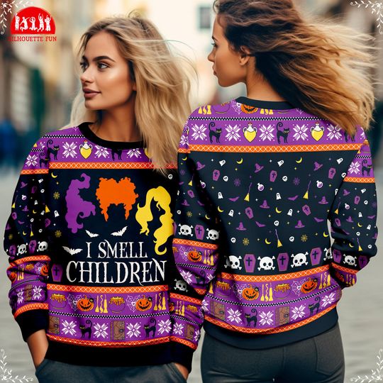 Hocus Pocus I Smell Chirdren Ugly Christmas Sweater, Hocus Pocus Xmas Sweater