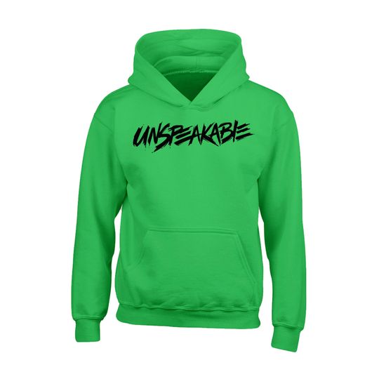 Kids Unspeakable Hoodie Green with Black Logo